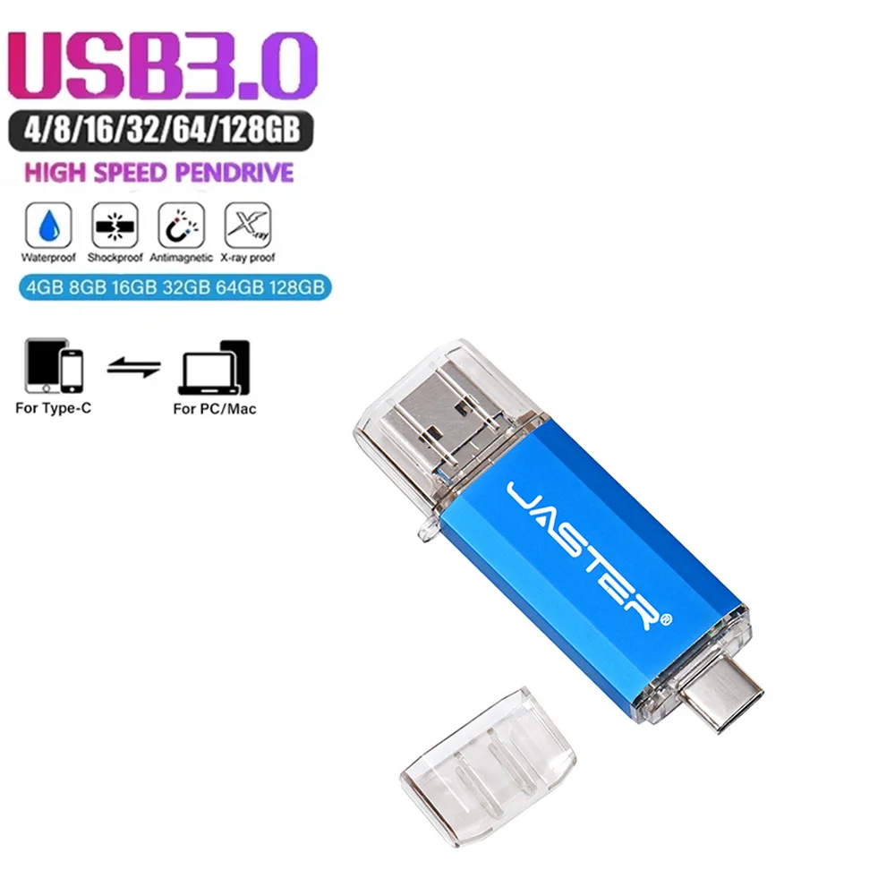 

TYPE-C USB3.0 Micro USB Flash Drive 128GB Business Gift Memory Stick 64GB Rose Gold Pen Drive 32GB for Laptop U Disk 16GB 8GB