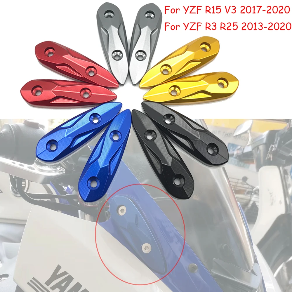 

Motorcycle CNC Rearview Mirror Hole Cap Cover Mirror Eliminators Baffle Base Cover For Yamaha YZF R15 V3 17-20 YZF R3 R25 13-20