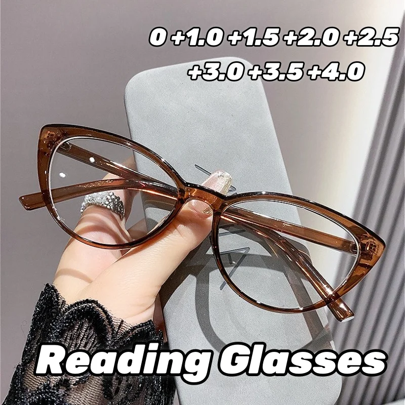 Anti Blue Light Fashionable and Simple Middle-aged and Elderly Reading Glasses Retro Cat Eye Men's and Women's Reading Glasses