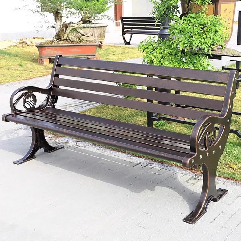 

Custom Outdoor Bench Public Community Chair Outdoor Bench Outdoor Cast Aluminum Antiseptic Chair Rest Long Bench Leisure Seat