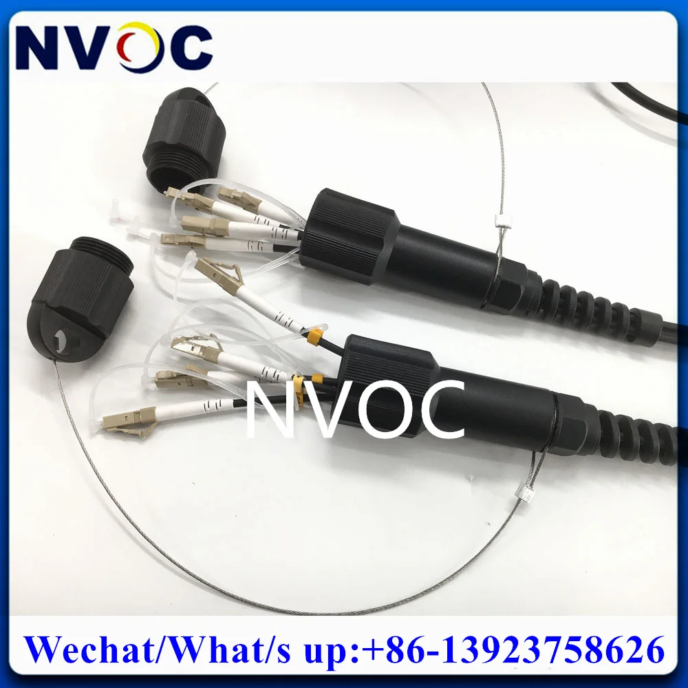 سلك ألياف بصرية مصفح أسود ، موصل مع ملف رقعة 235 ، 4 نوى ، خارجي ، PDLC ، UPC ، 4F ، LC ، 4C ، 4C ،