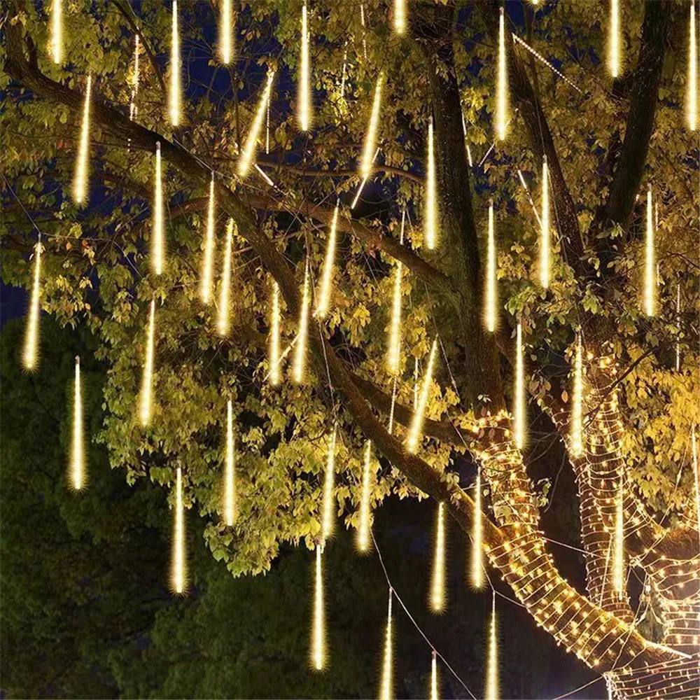 

Fairy Street Light Outdoor LED Lighting Christmas Decoration 8 Tubes US/EU Plug Garden Garland Light String Meteor Shower Lights