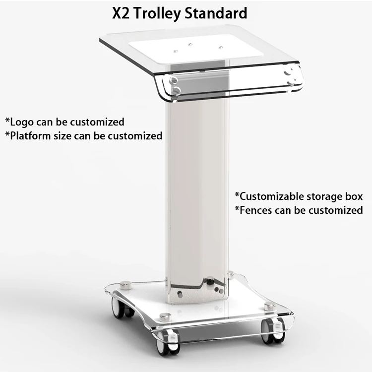 Chinese Factory Aluminum alloy + Plexiglass beauty clinic Trolley Cart Beauty Salon machine trolley cart