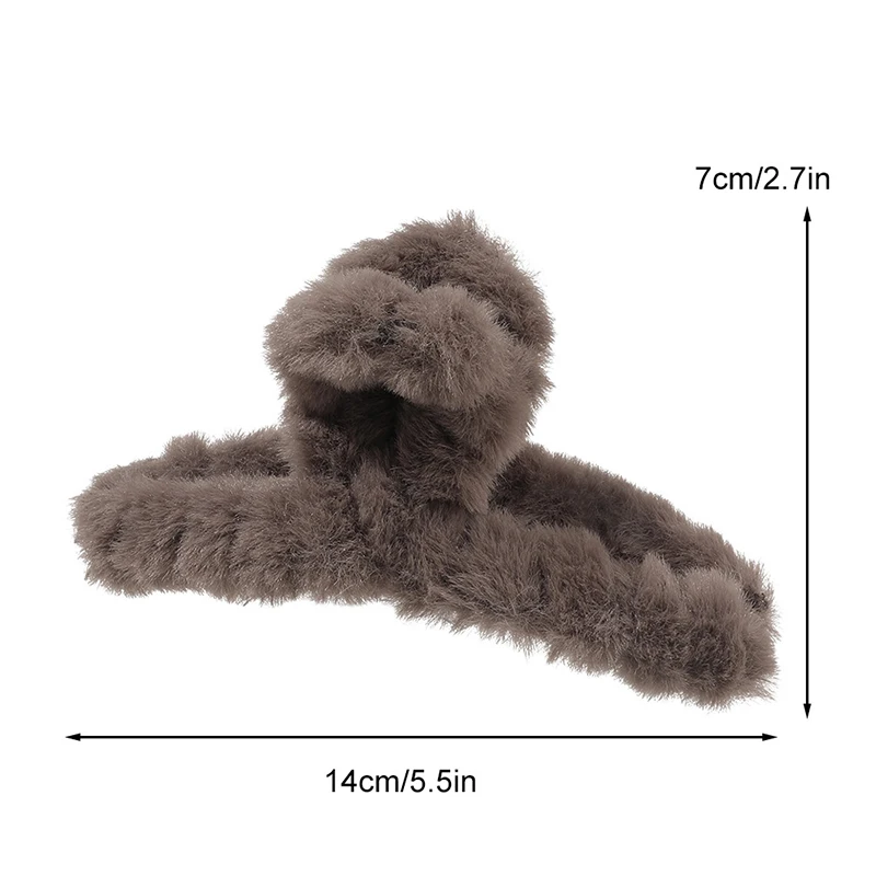 Women Hair Claw Cute Plush Faux Fur Hair Clamps Autumn Winter Hairpins Solid Elegant Large Barrette Fashion Hair Accessories