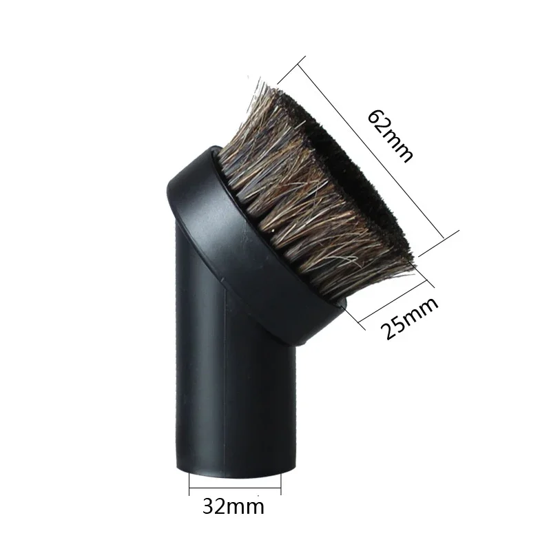 Brosse à poussière ronde en poils de cheval de 2.5cm de Long, adaptateur de convertisseur d'aspirateur, remplacement des adaptateurs de 32mm, brosses de nettoyage