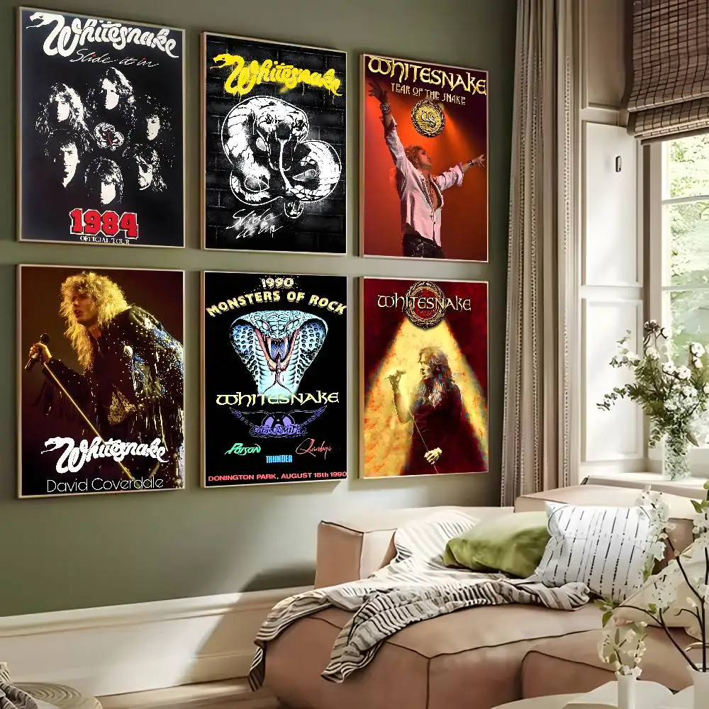 Band Whitesnake Live In Concert 1987 Fashion Poster Art Canvas Prints Painting Wall Art Pictures for Living Room Decoration