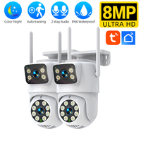 Tuya Outdoor Wireless Security IP Camera 4K 8MP HD Dual Lens External Wifi PTZ Camera Auto Tracking Street Surveillance Camera
