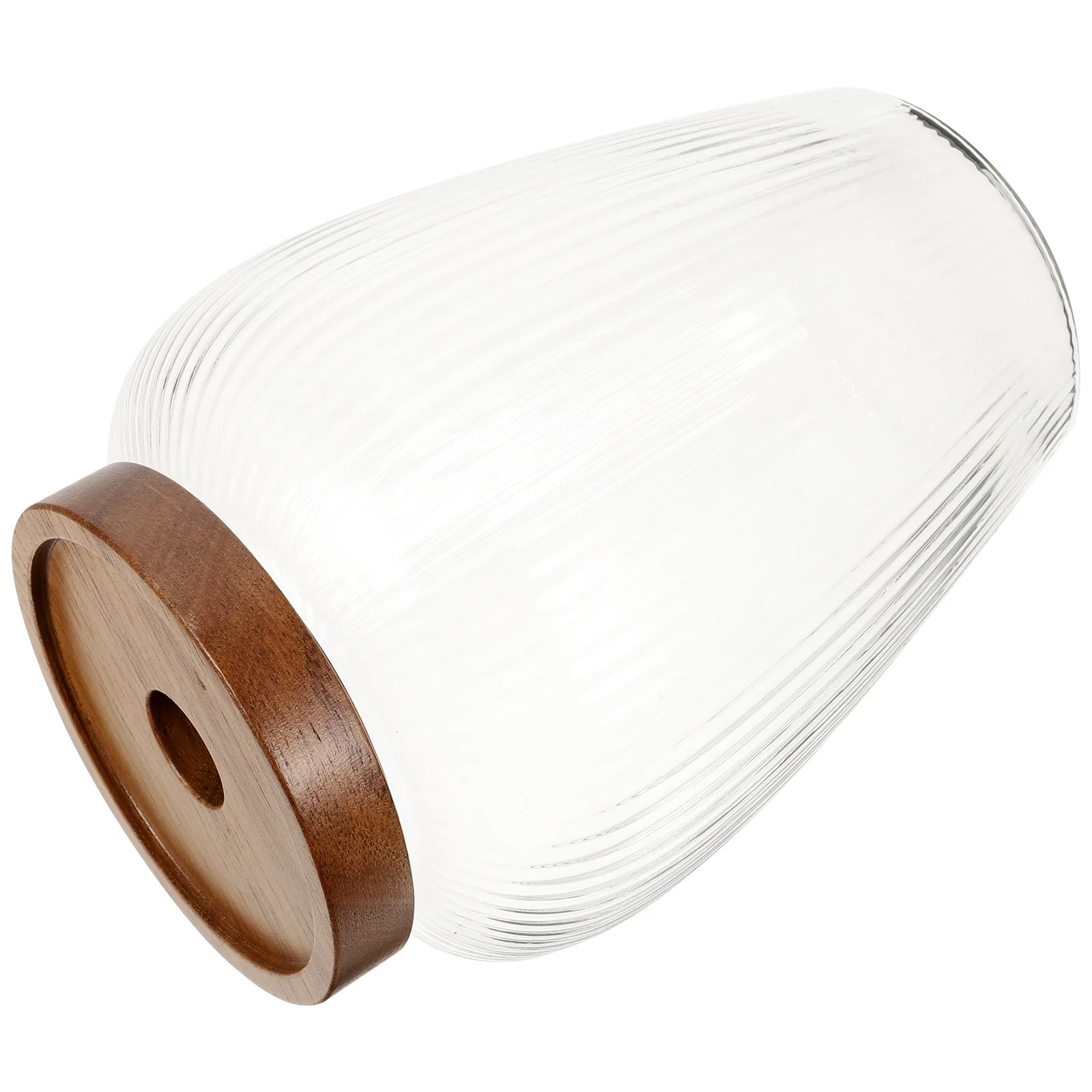 

Glass Storage Jar Core Airtight Canister Wood Lid Clear Container Kitchen Storage Jars with Lids Glass Jar with Lid