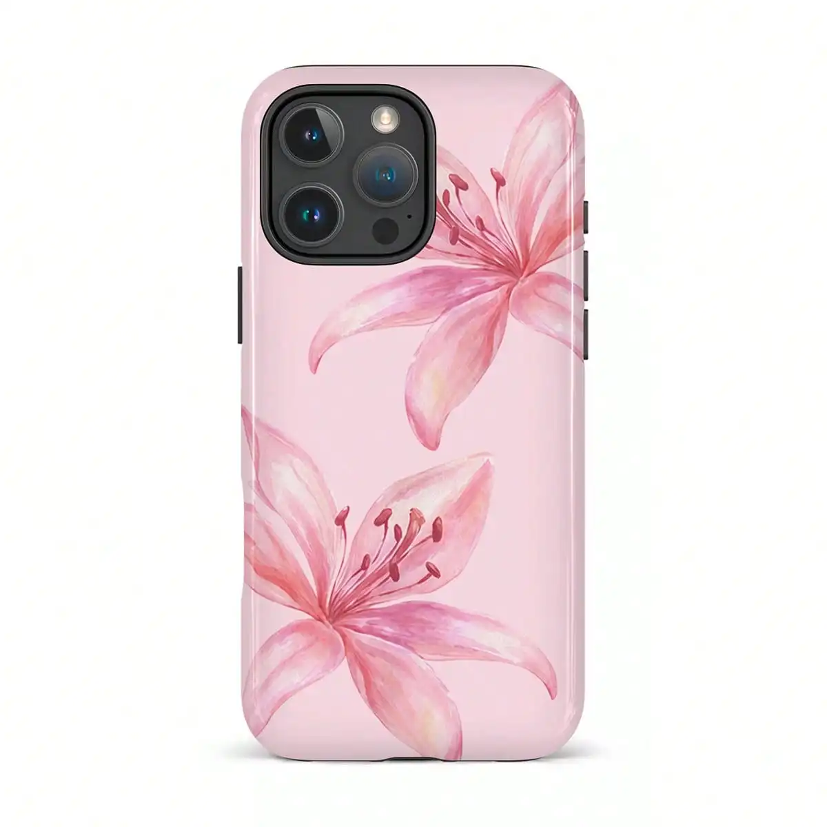 White Phone Case With A Tiger And Lily Pattern  Phone Case,  IPhone  17 Air, 16 Pro Max, 15, 14 Plus, 13, 12 Pro, 11 back cover