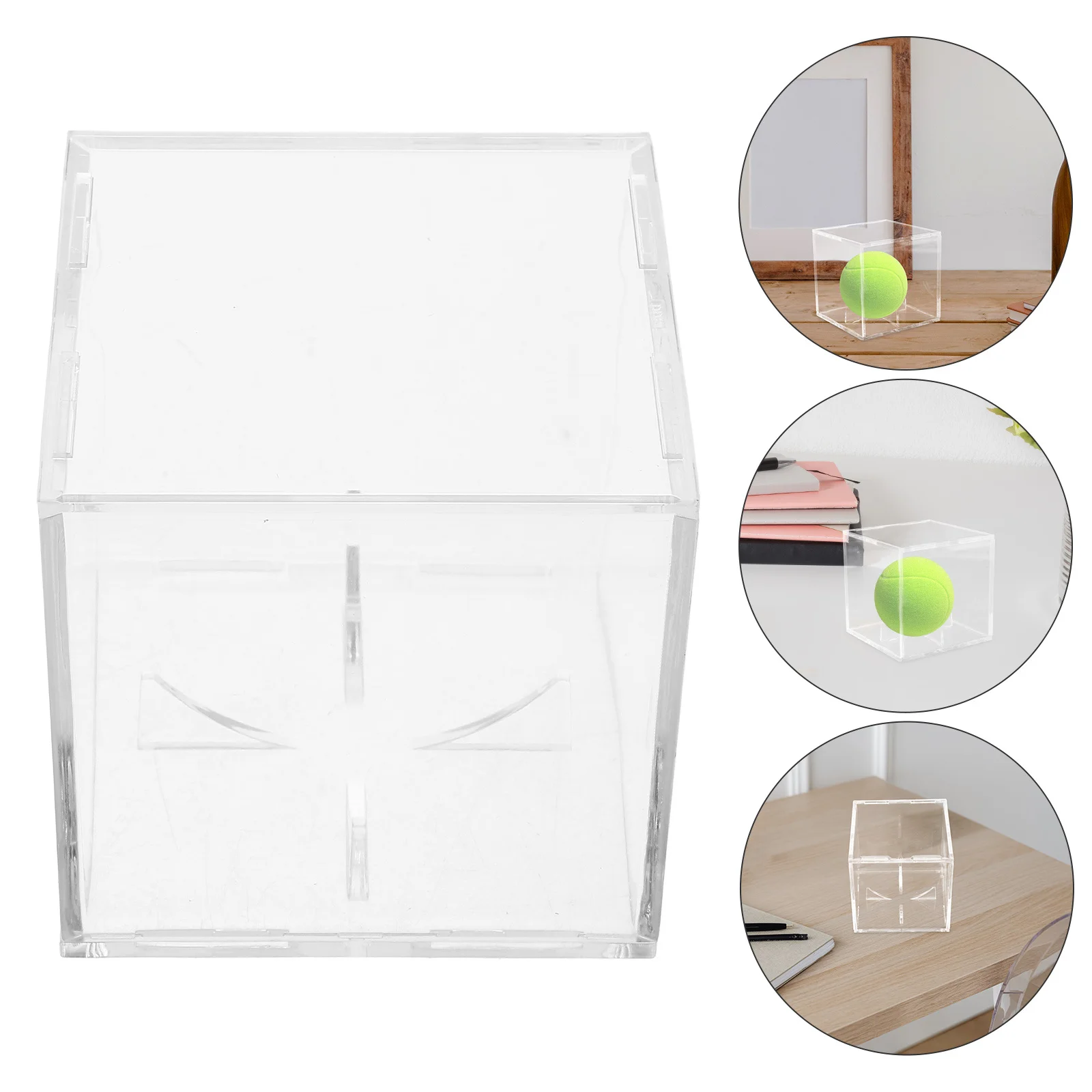

Acrylic Clear Baseball Display Case Compact Size Ball Holder For Sports Souvenir Organized Storage Showcase Decorative