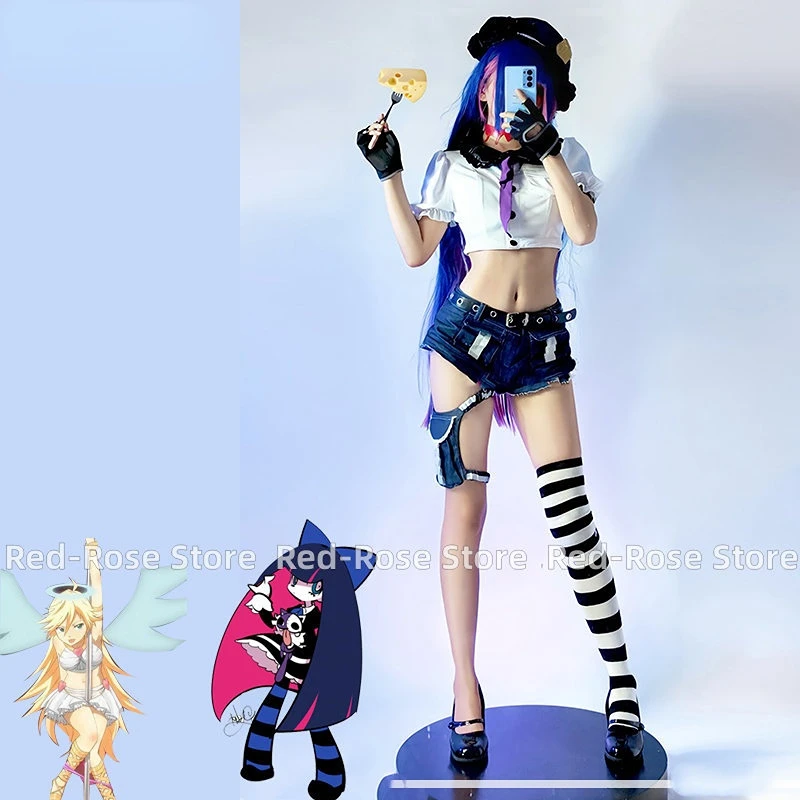 Panty & Stocking with Garterbelt Panty·Anarchy パンティ Stocking·Anarchy ストッキング Cosplay Costume Wig Sets Spring Summer Daily Uniform