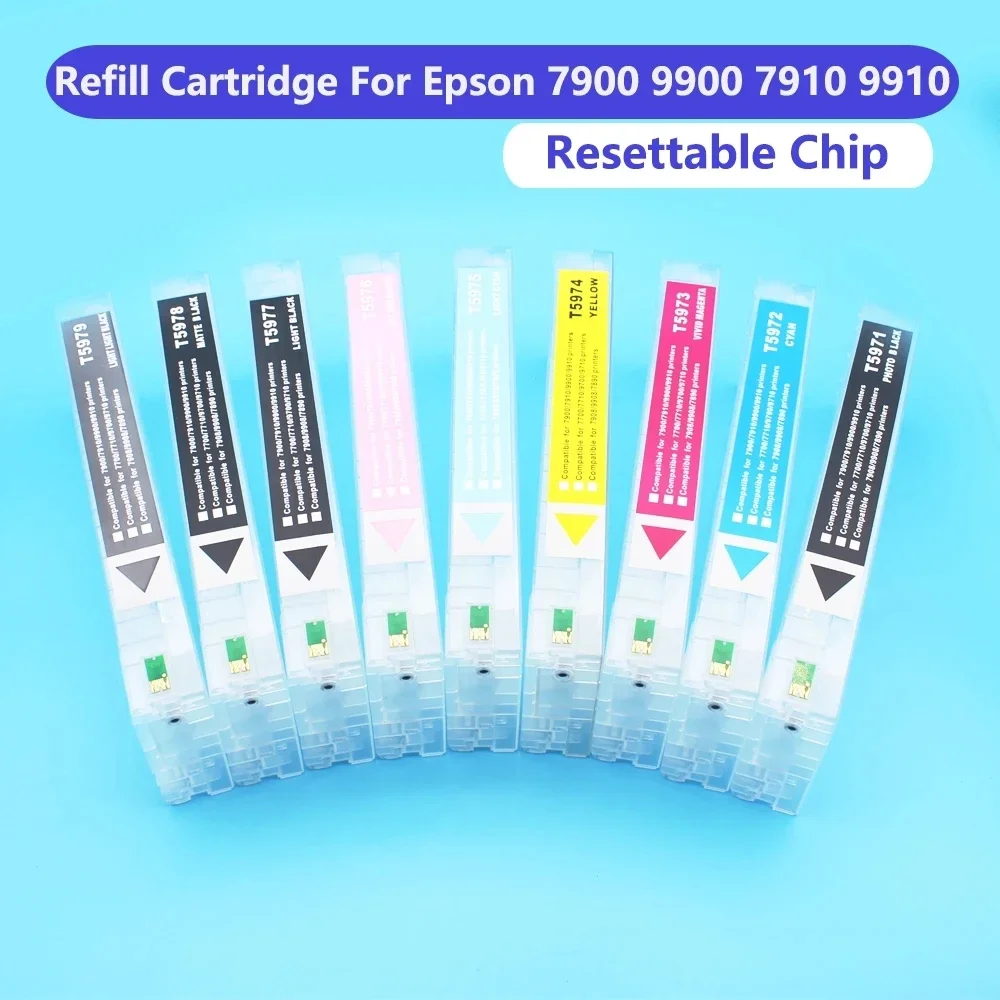 

700ml 7900 Refillable Printer Ink Cartridges For Epson Stylus Pro 9900 7890 9890 7908 9908 7910 9700 7700 Ink Cartridges Chips