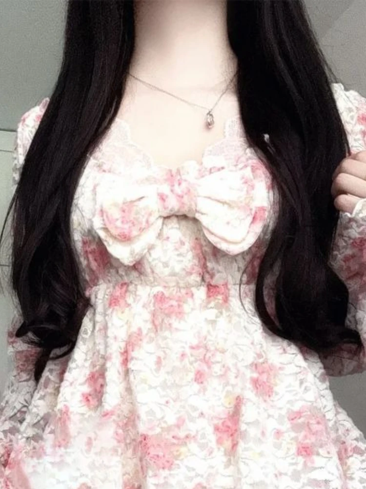 Y2K Floral Vintage Sweet Elegant Dress 3