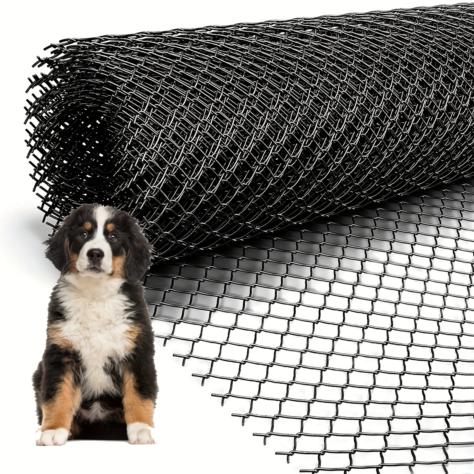 

Chain-Link Fence, PVC Vinyl Coated Galvanized Steel Chain Link Fence Fabric, 9 Gauge Diamond Mesh Wire Fencing Roll for Residential Commercial Property Protection Security Athletic Field