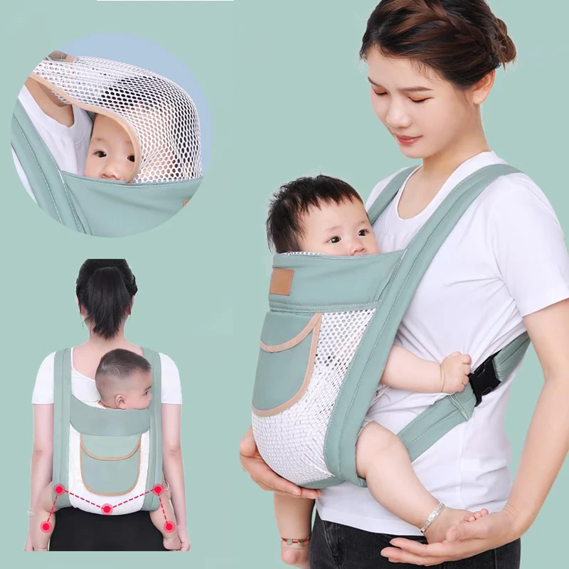 Baby Carrier Wrap Newborn Luxury Baby Sling Wrap Dual Use Infant Baby Carrier Strap Waist Cotton Mesh Baby Wrap Breastfeeding