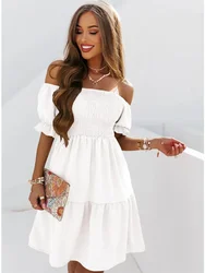 Y2k Dress Women Frock Open Back One Shoulder Long Skirt Summer Elegant Outfits Streetwear Sexy Ladies One Piece Set Clothing