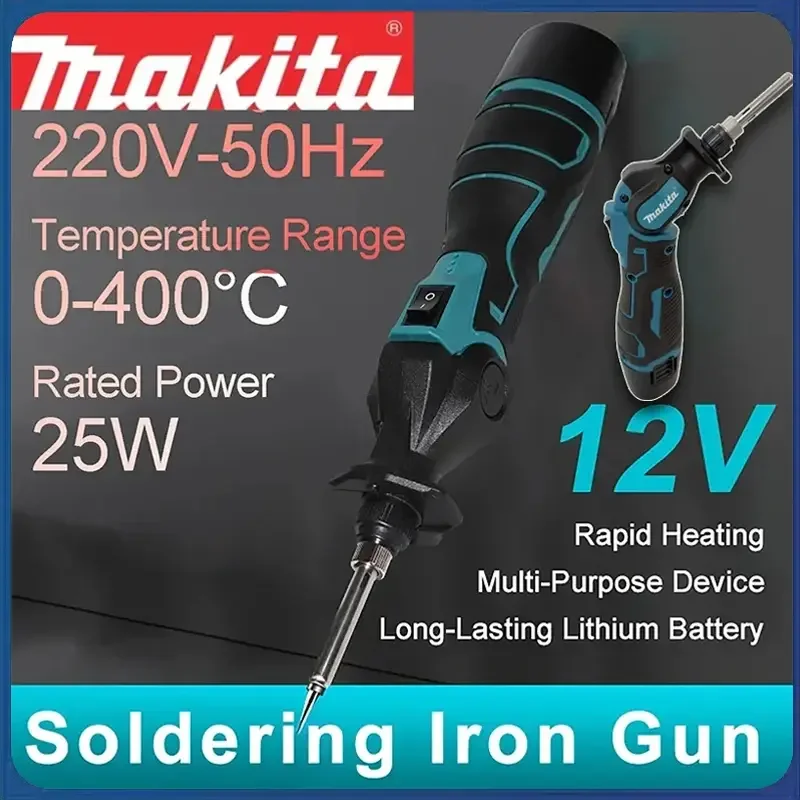Makita 12V Lithium-Ion Electric Soldering Iron Adjustable Angle 0–90° Portable Constant-Temperature Solder Gun Welding Tools view 2