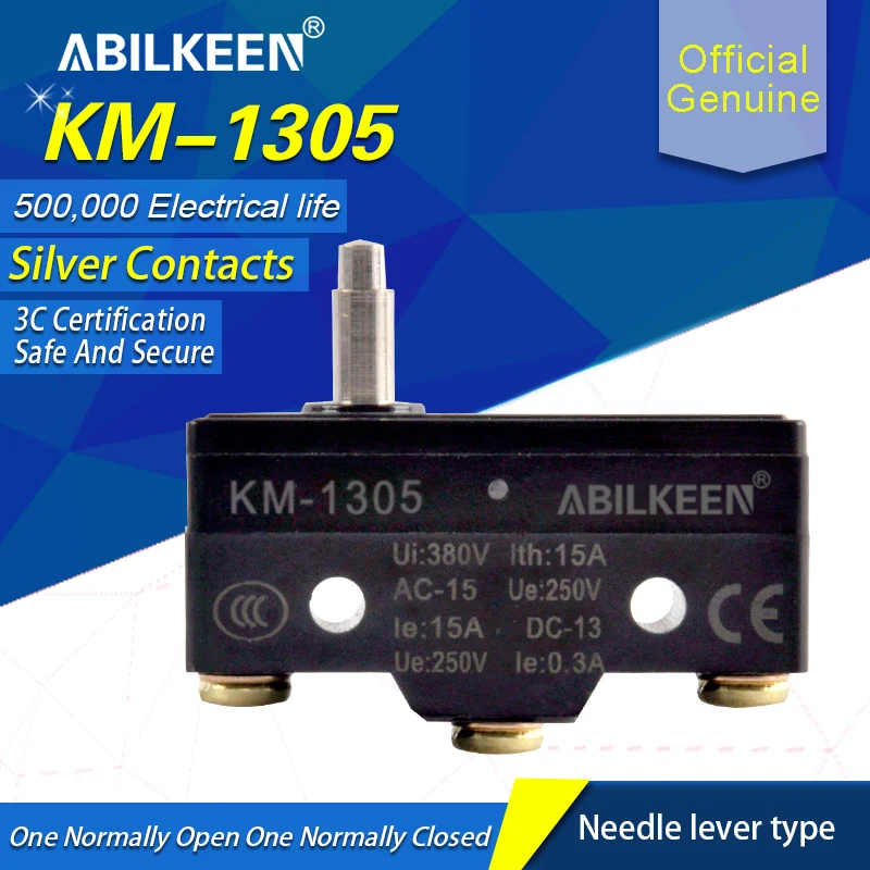 ABILKEEN LXW5-11M Micro Switch Long Plunger Press Button Type Micro Limit Switch 15A High Sensitive Industrial Micro Switch