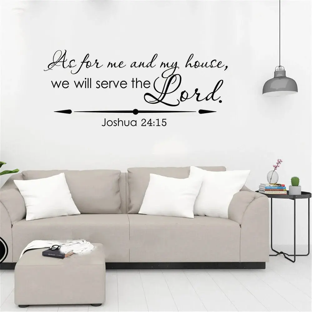 Christian Wall Decal Joshua 24:15 As for Me and My House We Will Serve The Lord Bible Verse Wall Decal Vinyl Home Decor