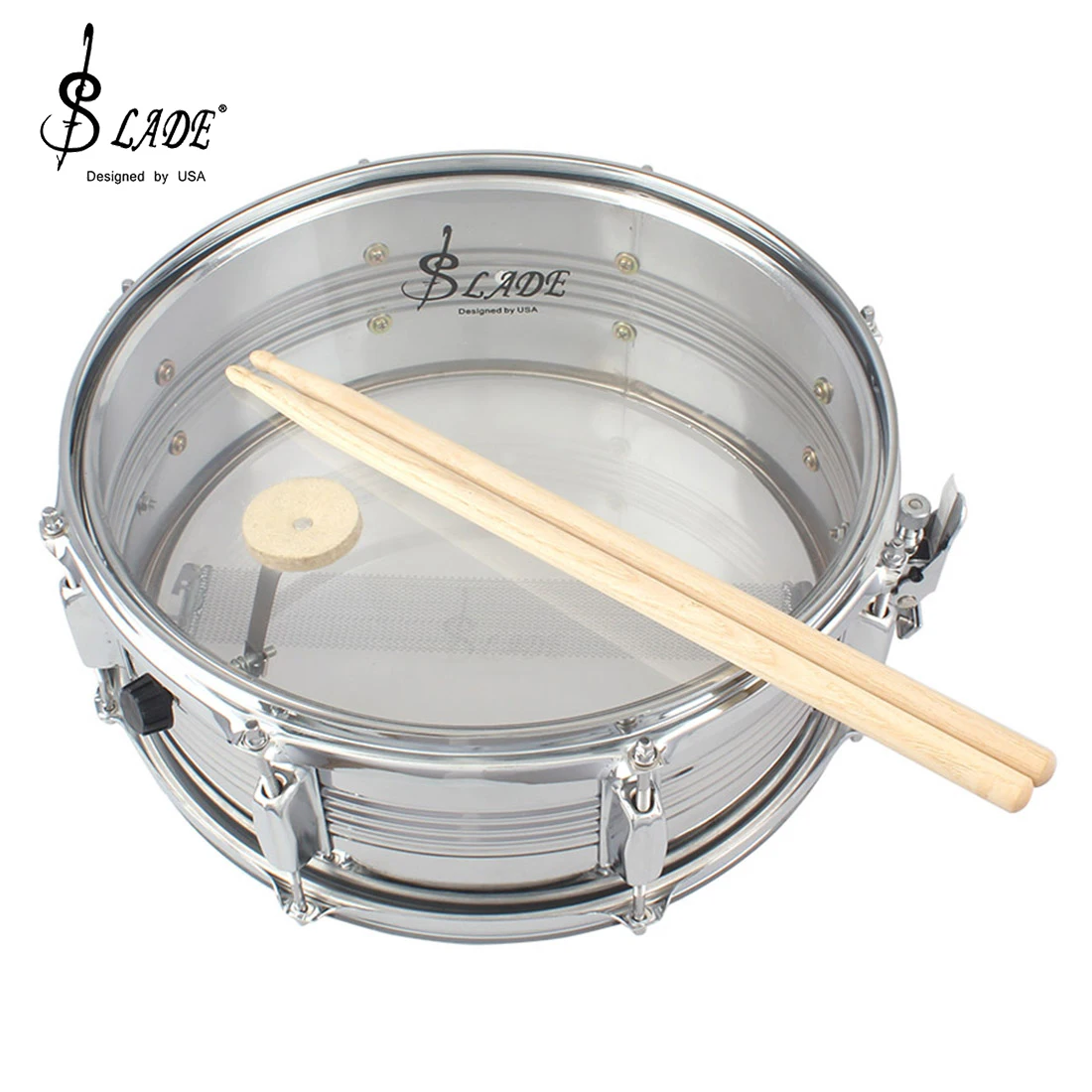 SLADE 14 Inches Snare Drum Set With Bag Drumsticks Professional Nickel Plated Snare Drum For Practice Percussion Instrument