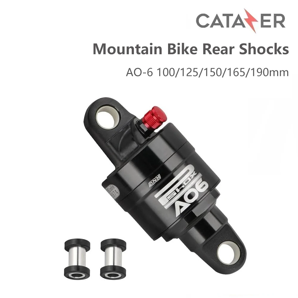 CATAZER Mountain Bike Rear Shocks AO-6 100/125/150/165/190mm Aluminium Alloy Air Pressure Shock Absorber for Mtb/scooter/E-bike