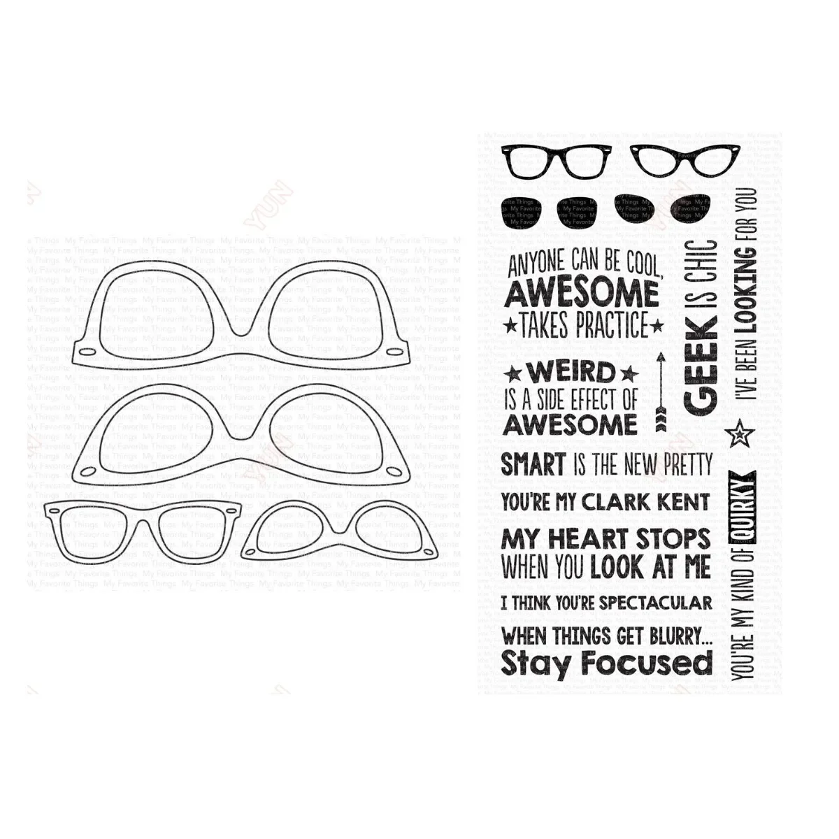 

Metal Cutting Dies Stamps Scrapbook Diary Decoration Embossing Template DIY Greeting Card Handmade Geek Is Chic Glasses Dies