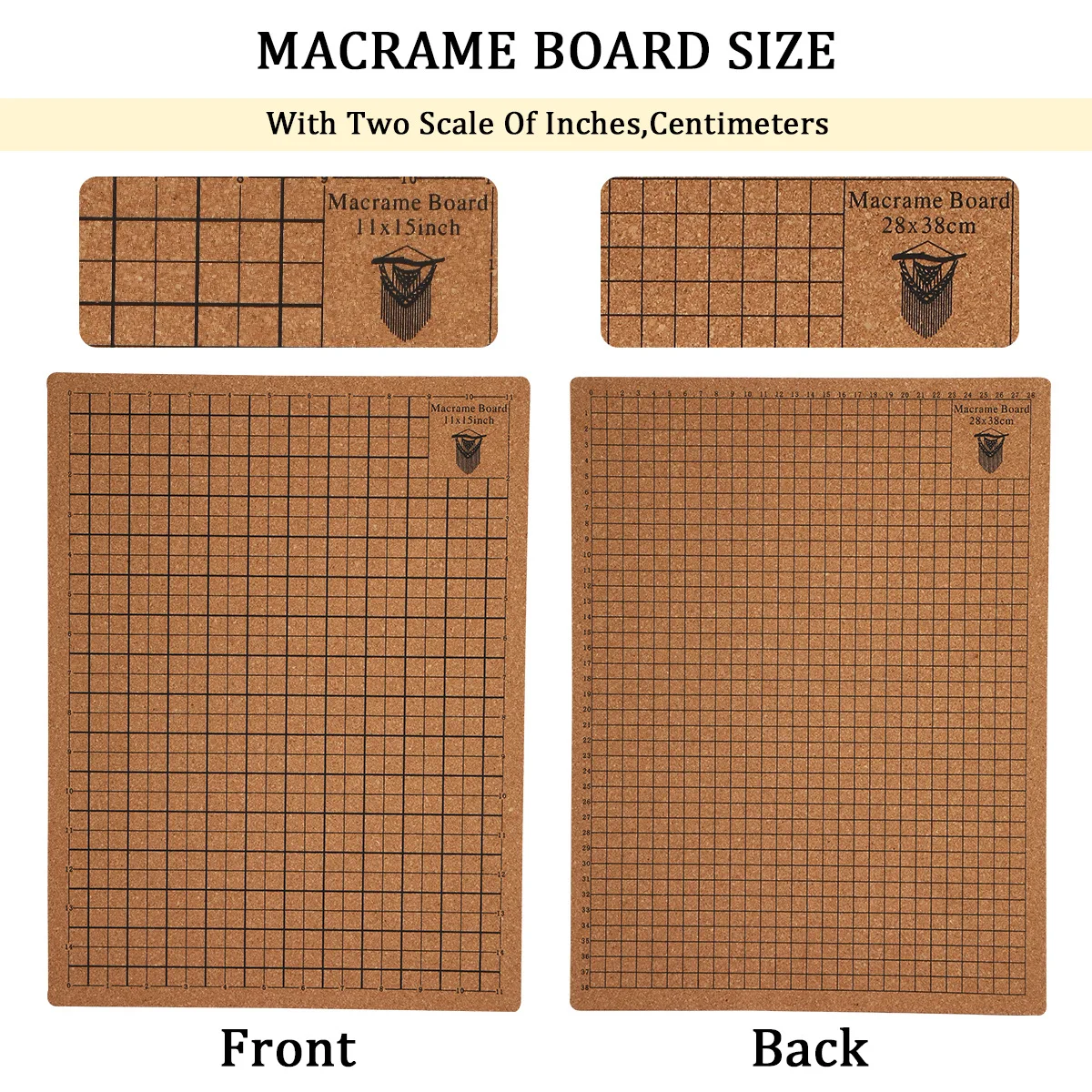 Double Side Macrame Board Grided Cork Board 18X18cm/28X38cm For Bracelet Project Jewelry Making Hand Kniting Work DIY Craft view 3