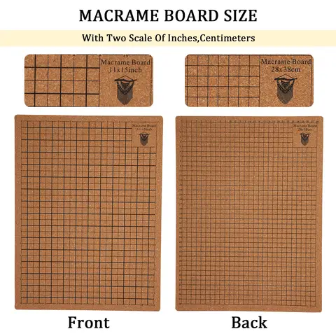 डबल साइड मैक्रैम बोर्ड ग्रिडेड कॉर्क बोर्ड 18X18cm/28X38cm ब्रेसलेट प्रोजेक्ट ज्वेलरी बनाने के लिए हाथ से बुनाई का काम DIY क्राफ्ट 10 best sales मकरमी बोर्ड - №3