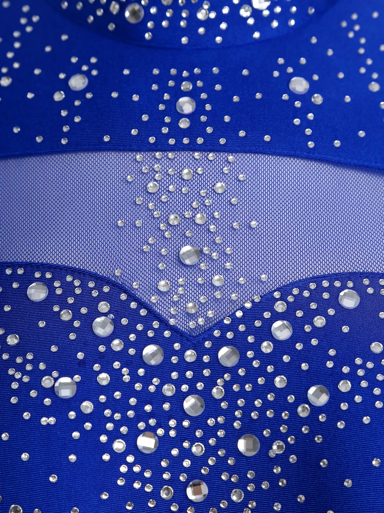 Women Skating Leotards Jumpsuit Long Sleeve Sparkly Rhinestones Leotards Performance Outfits for Artistic Gymnastics Competition
