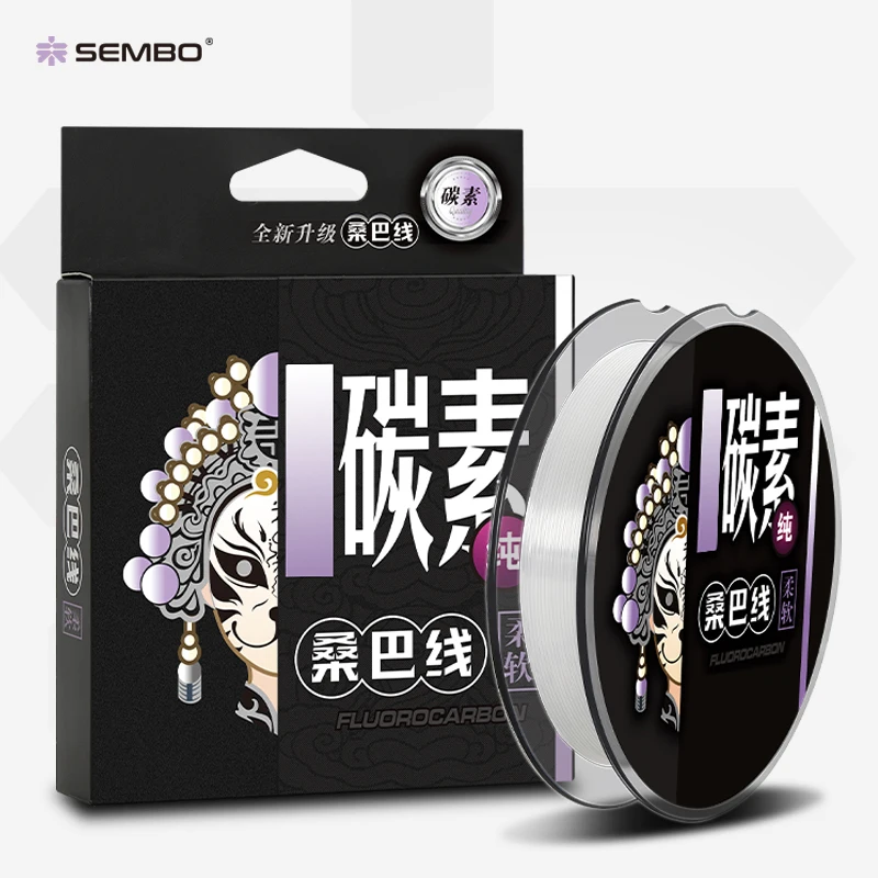 SEMBO Lure 100M 100% Pure Fluorocarbon Fishing Line Japanese Imported Carbon Fiber Line 1-38kg Leading Line GT Knot Sea Fishing