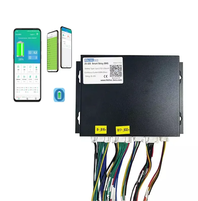 25S-32S BMS 200A 500A مع APP Smart Relay BMS مع Rs485 CAN BT دعم PC 96V BMS لحزمة بطارية Lifepo4 LTO نفس المنفذ