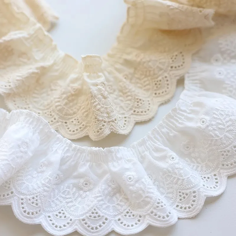 1 size Embroidery DIY Wrinkle Lace Skirt Edge Decoration Accessories Clothing Lace Material Handmade
