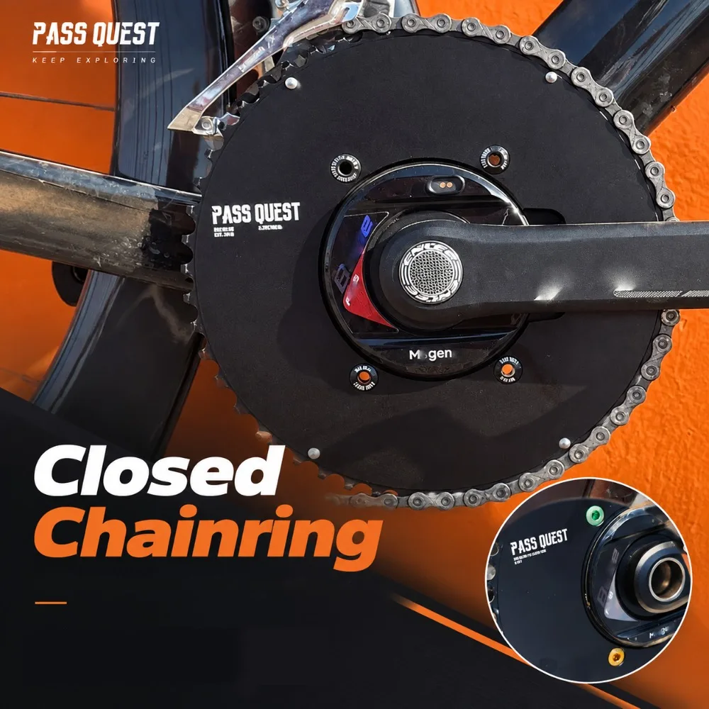 chainring 110 bcd 2x star for magene power meter chain ring 110bcd chain ring 4 bolt aero plate 46 33 50 34 52 36t 53 39 54 40 - view 3