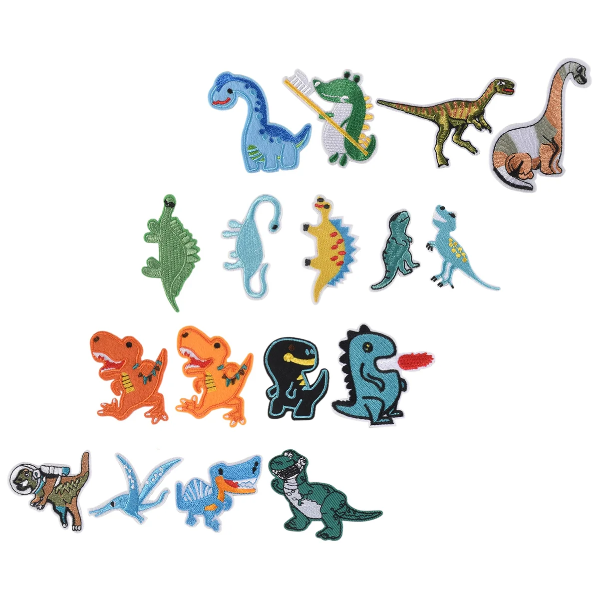 ホット 17 個恐竜アイロンパッチ刺繍縫製パッチ縫うアップリケ装飾ジャケット Tシャツジーンズ衣類