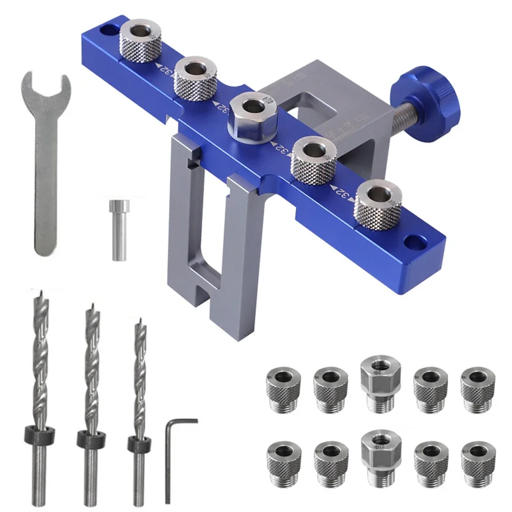 Aluminum Doweling Jig Drill Guide Locator for Pocket Cabinet Hole Punching Precision Alignment for Woodworking Projects