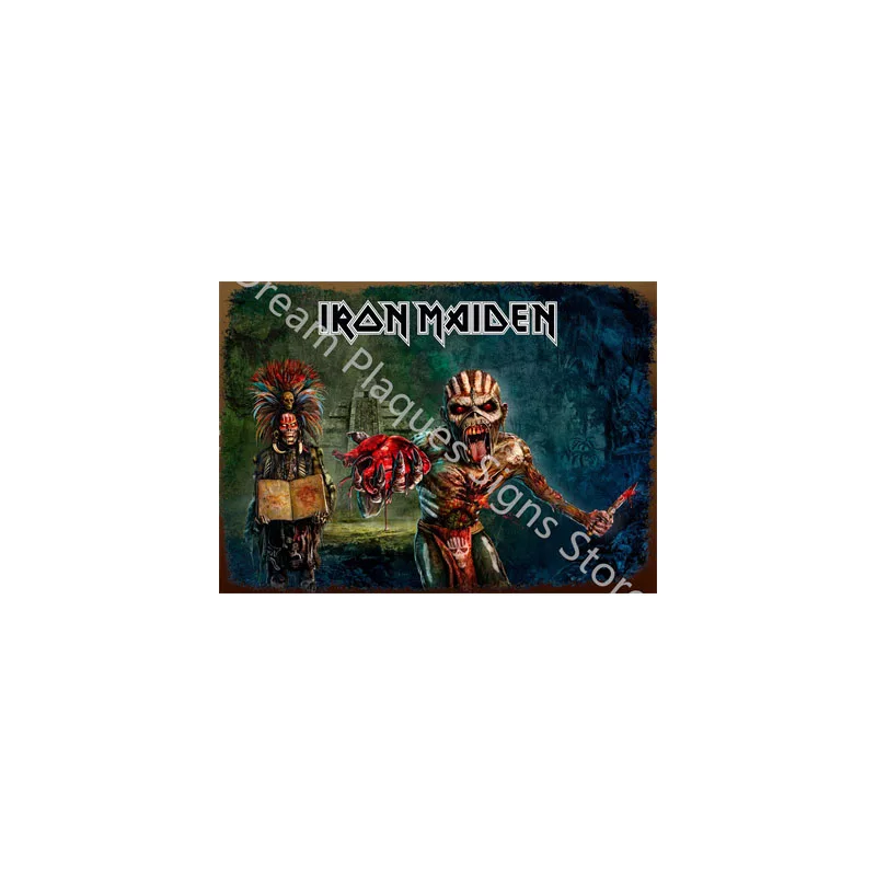 Iron Maiden Book of Souls Officieel Metalen Tin Bord 8x12 Inch, Vintage Rock Band Poster Wall Art voor Bar Pub Man Cave Home Decor