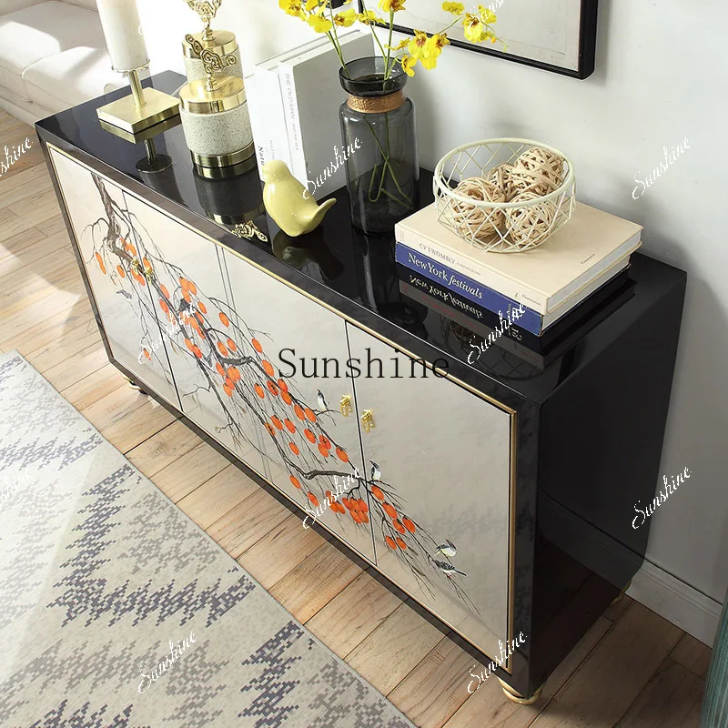 French simple painted persimmon household wall storage foyer  FT