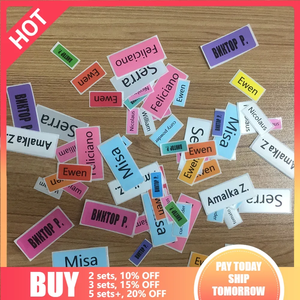 S/M/L Size Name Stickers Personalized Labels Waterproof Customize Stationery Water Bottle Lunch Box Pencil Tag Decal Sticker