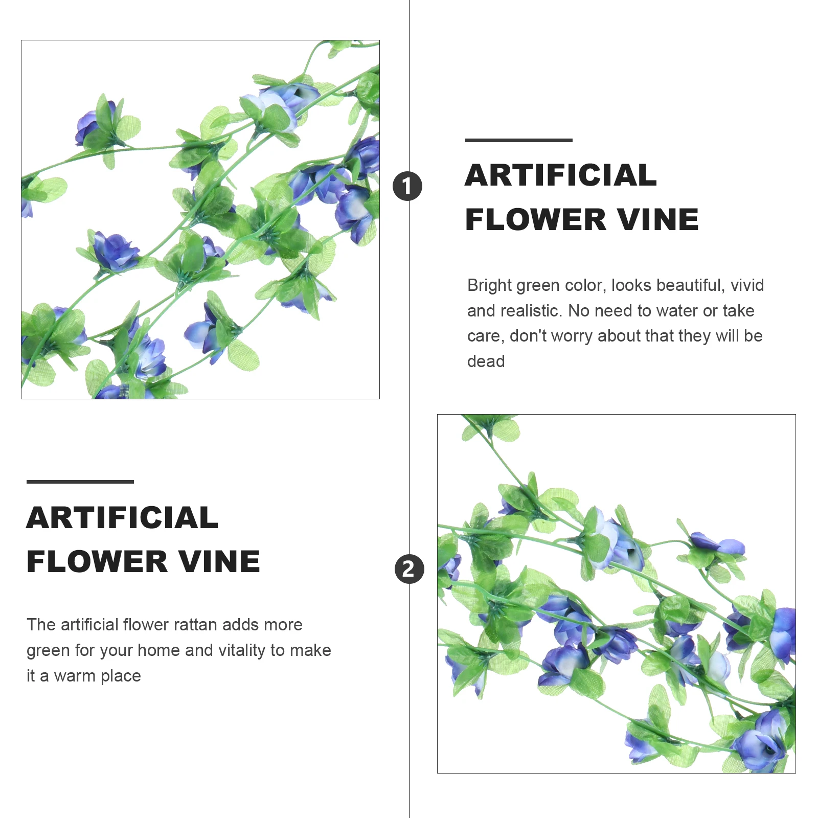 

4pcs Artificial Rose Vine Garland Faux Flower Decor Bright GreenIndoor OutdoorArtificial Rattan Decor Family Office