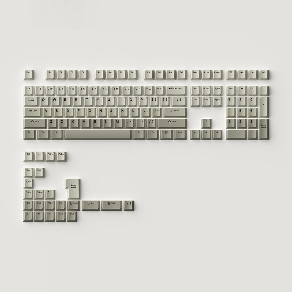 Akko Warm/Cool Grey Set 132-key Cherry Profile Keycaps Set PBT Double-shot Full Keycaps Set for MX Mechanical Keyboard