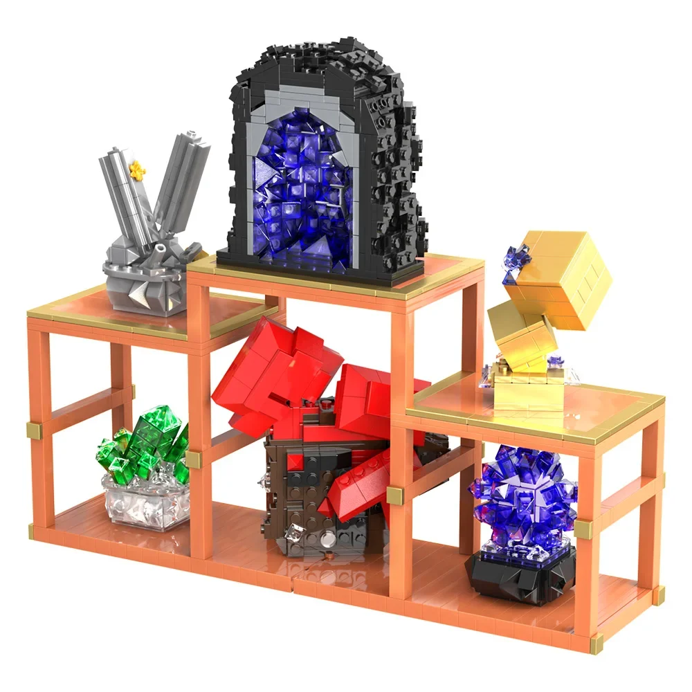 Gobricks MOC Creativity Potted Plants Crystal Plant Building Blocks Model Bricks DIY Assembled Toy for Children Gift