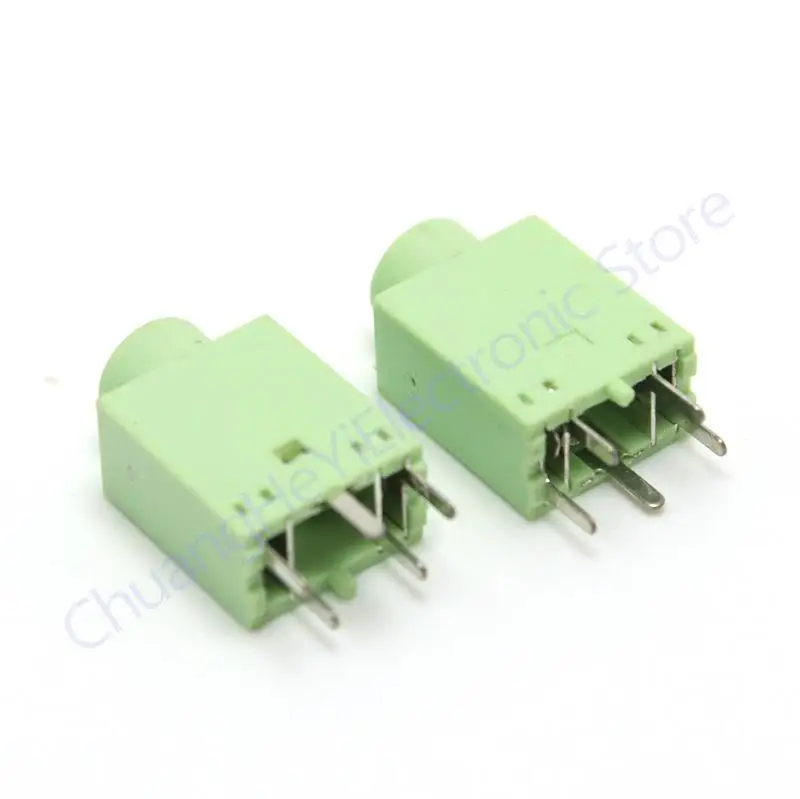 10Pcs Green and Black PJ-358 DC30V 1A 3.5MM Audio Socket Connector Vertical 5Pin DIP-5 PJ358