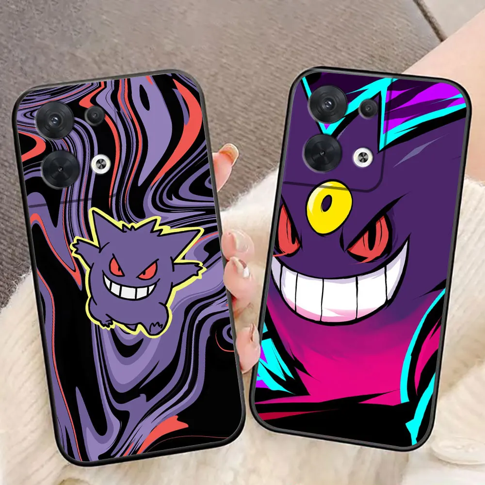 P-Pikachu P-Pokemon G-Gengar Cover Phone Case For OPPO RENO 11 11F 10 8 8T 7 7Z 6 6Z 5 5F 4F 4 LITE Pro plus TPU Case Funda Capa