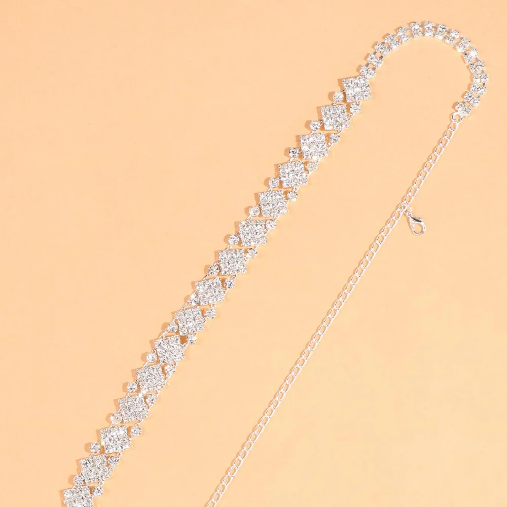 Shiny Crystal Shoulder Strap Bra Chain for Women Wedding Jewelry Rhinestone Shoulder Chain Geometry Body Decor Dress Accessories