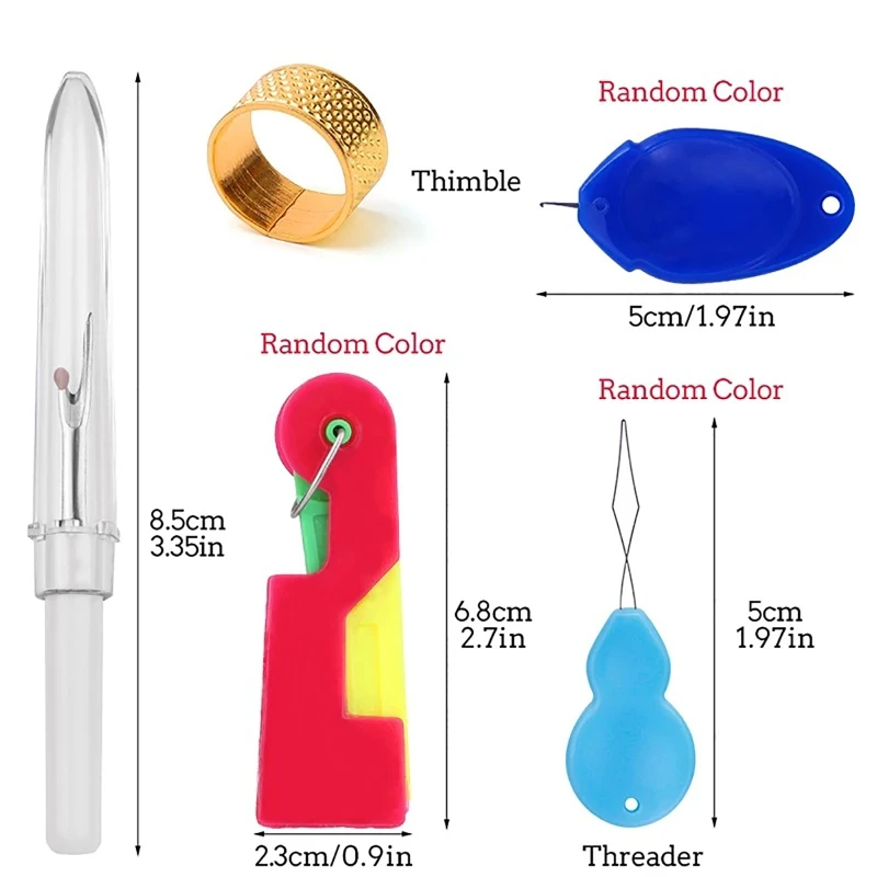 Threaders Needle with Thimble Tool Tool Moods Handmade Craft Sets لخياطة Engroidery Needlework Craft
