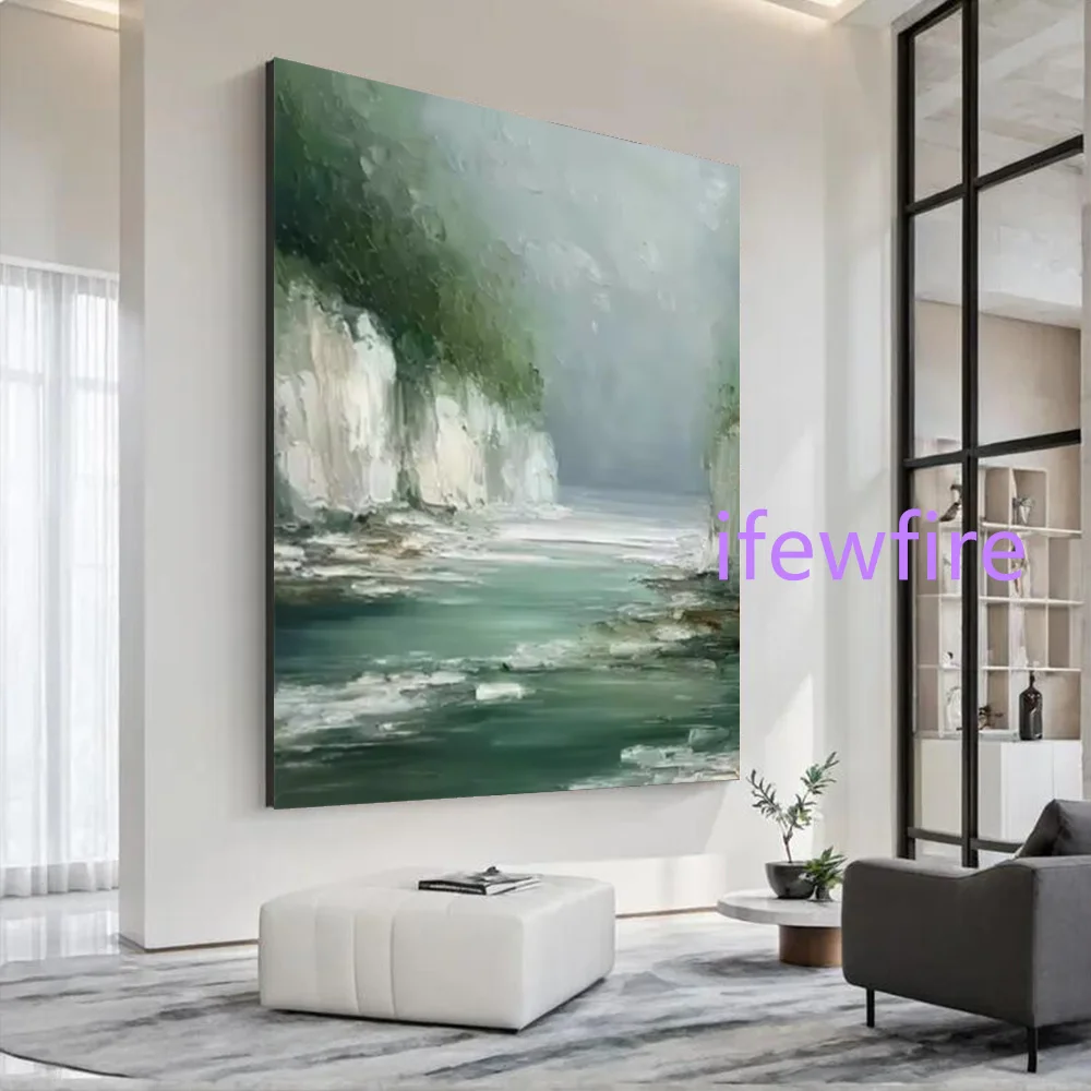 Modern Abstract Oil Painting 100% Handmade Canvas Mural Artwork Canyon Scenery Wall Art Picture for Living Room Decor Image