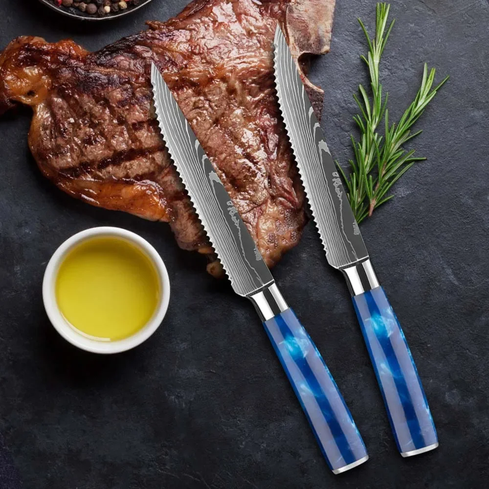 Steak Knife Cut Meat Fruit Fish Vegetable Slicing Knife Dinner Filleting Kitchen Knives Stainless Steel Sharp Blade Steak Knives