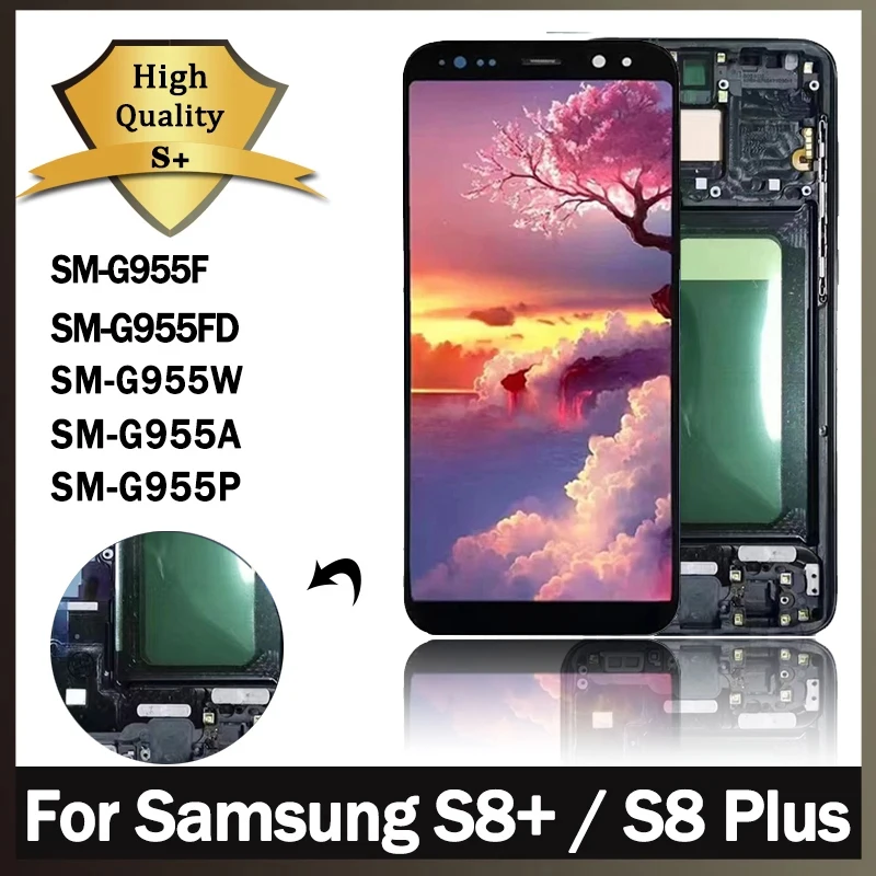 

TFT Quality For Samsung S8 Plus S8+ LCD G950 G950F G955fd G955F G955 Display Touch panel Digitizer With Frame