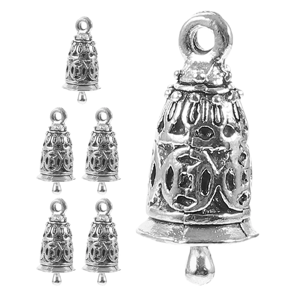 

6pcs Vintage Alloy Bell Pendants Durable Retro Diy Charms For Jewelry Making Mini Decorative Bells For Necklaces Earrings Crafts