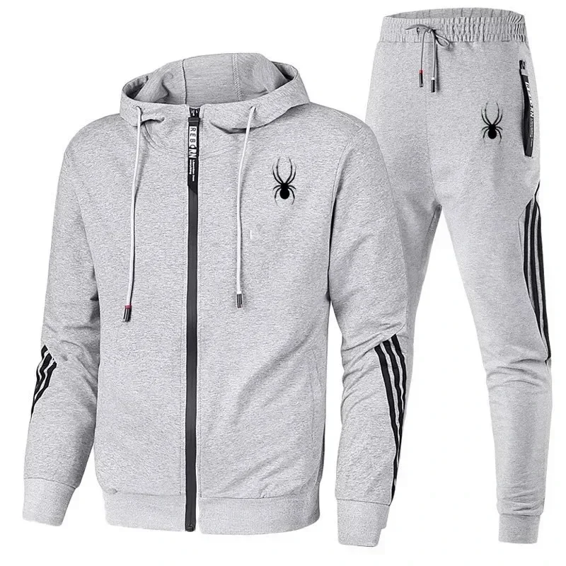 

2024 Fashion Mens Tracksuit Designer Hooded Sweatshirts+Jogger Pants High Quality Gym Outfits Casual Sports Zipper Hoodie Set